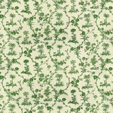 Brunschwig & Fils WEST INDIES TOILE COTTON PRINT GREEN ON WHITE Fabric