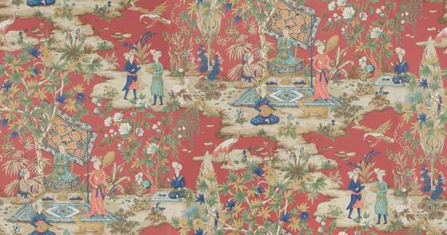 Brunschwig & Fils LODI GARDEN RED Wallpaper
