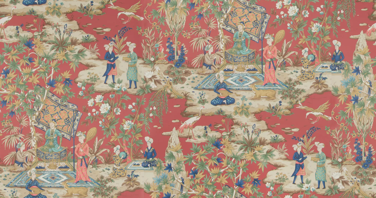 Brunschwig & Fils LODI GARDEN RED Wallpaper
