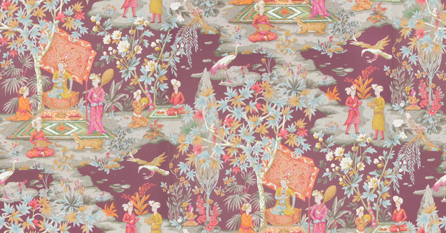 Brunschwig & Fils LODI GARDEN PLUM Wallpaper
