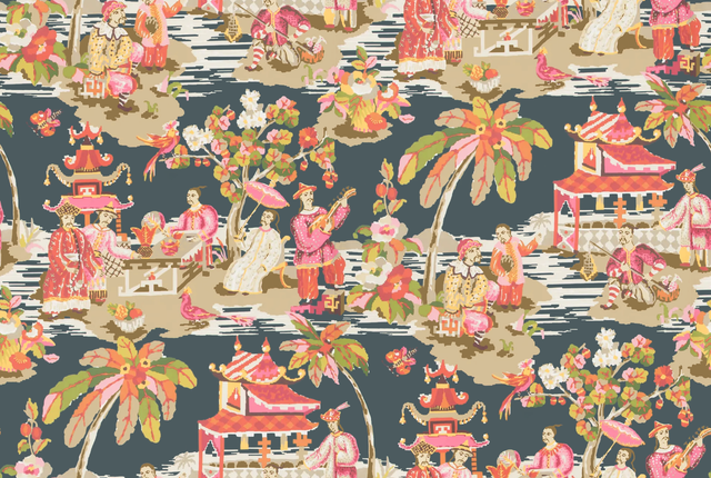 Brunschwig & Fils XIAN GREY/PINK Wallpaper