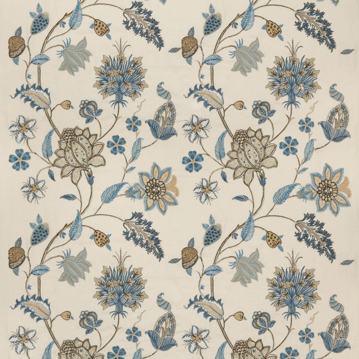 G P & J Baker BAKER'S INDIENNE EMBROIDERY SOFT BLUE Drapery Fabric