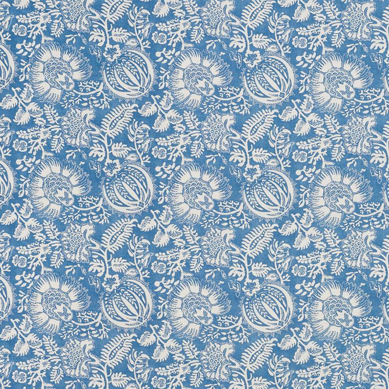 Schumacher Pomegranate Print Indigo Fabric