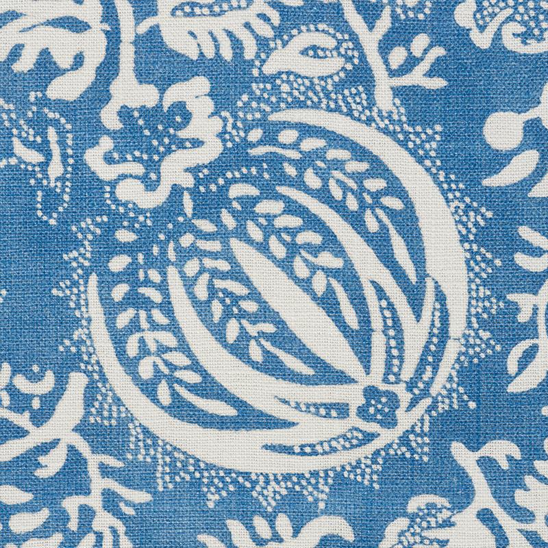 Schumacher Pomegranate Print Indigo Fabric