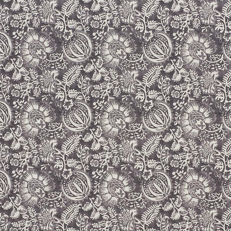 Schumacher Pomegranate Print Charcoal Fabric