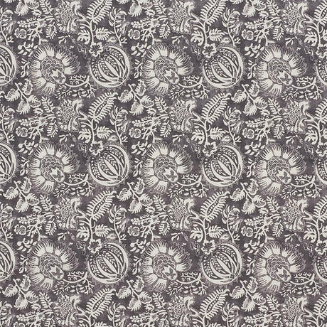 Schumacher Pomegranate Print Charcoal Fabric