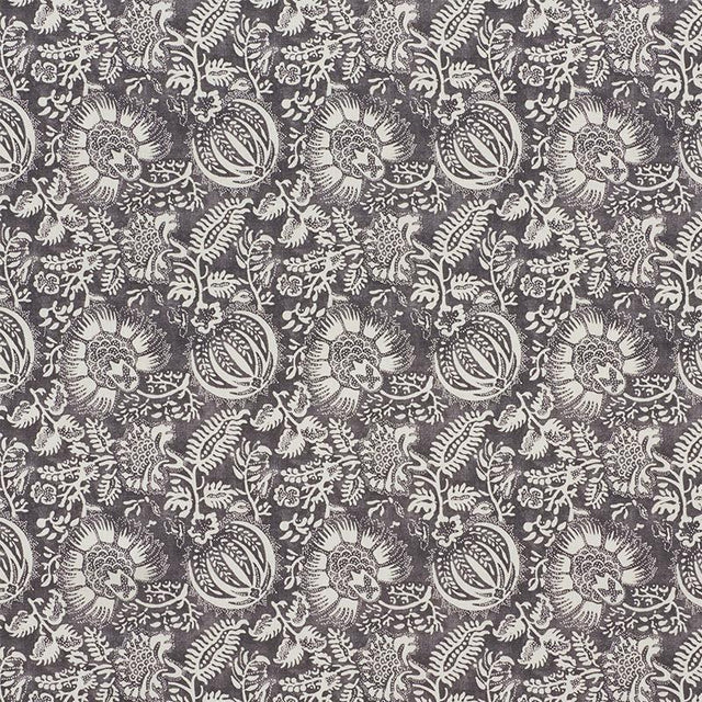 Schumacher Pomegranate Print Charcoal Fabric