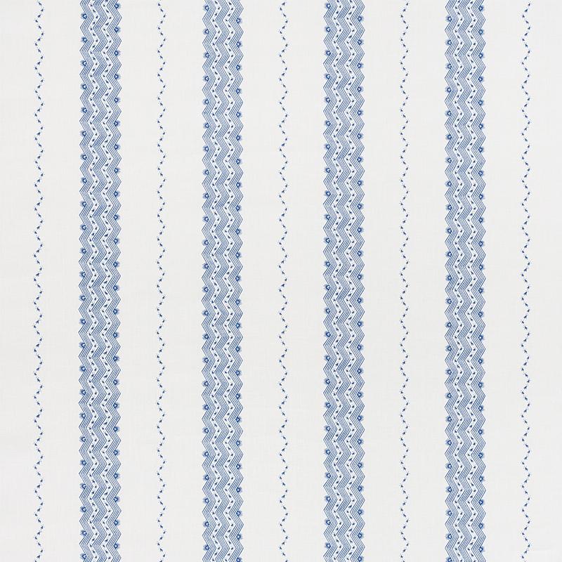 Schumacher Nauset Stripe Indigo Fabric
