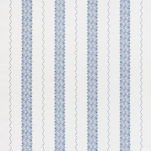 Schumacher Nauset Stripe Indigo Fabric