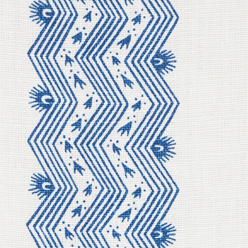 Schumacher Nauset Stripe Indigo Fabric