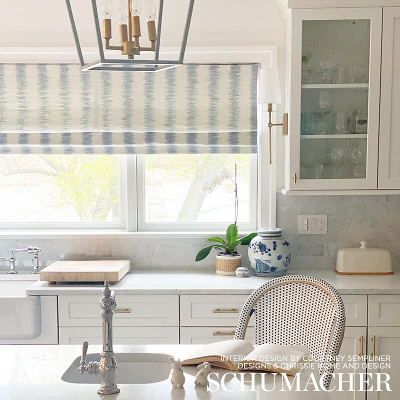 Schumacher Attleboro Ikat Blues Fabric