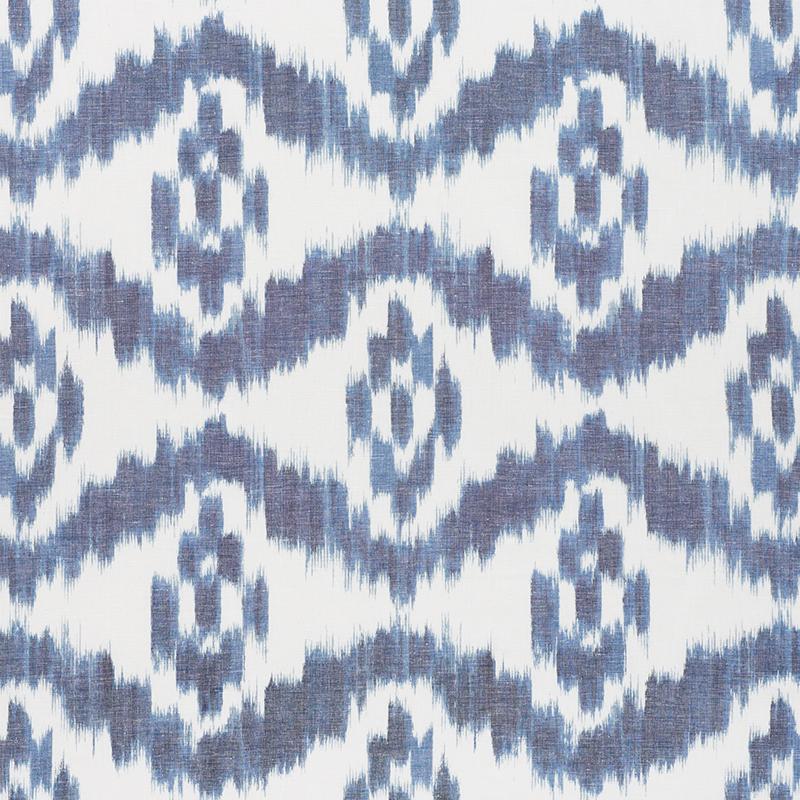 Schumacher Madaket Ikat Indigo Fabric