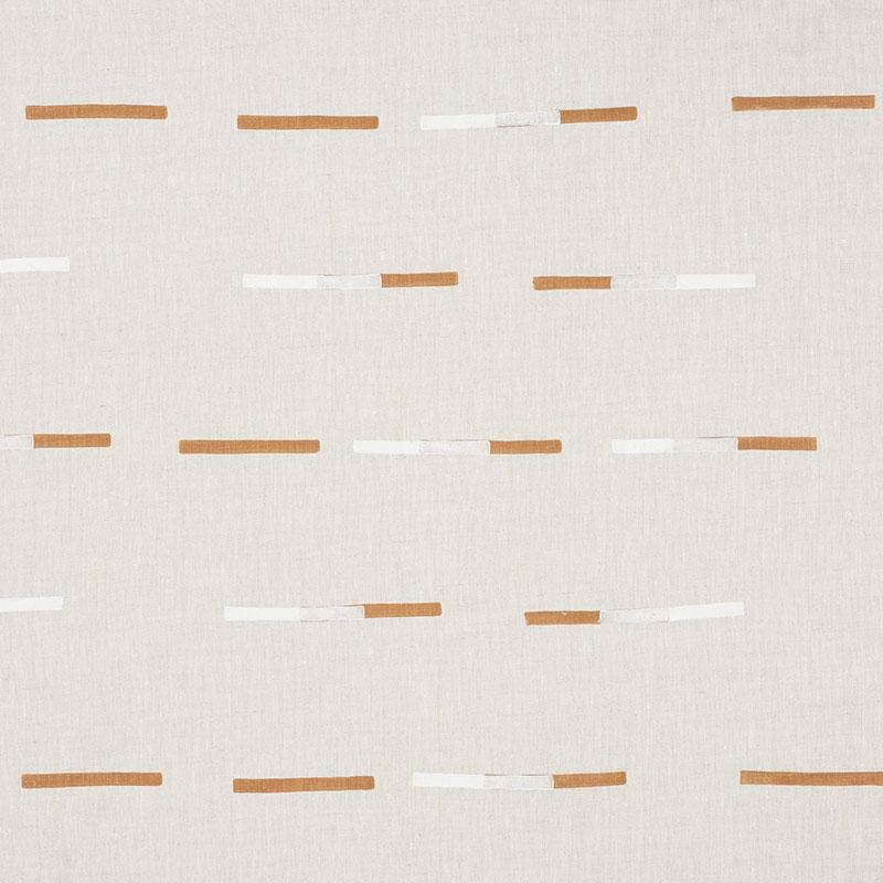 Schumacher Overlapping Dashes Brown & White Fabric