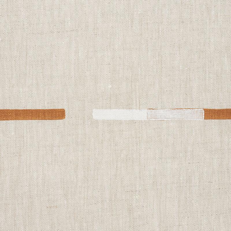 Schumacher Overlapping Dashes Brown & White Fabric