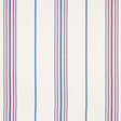 Schumacher Scarset Stripe Blue  & Red Fabric