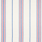 Schumacher Scarset Stripe Blue  & Red Fabric