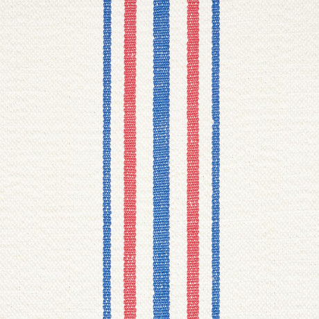 Schumacher Scarset Stripe Blue  & Red Fabric