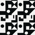 Schumacher Binary Embroidery Black Fabric