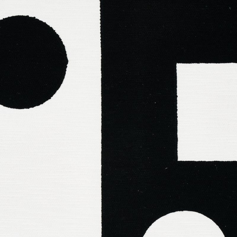 Schumacher Binary Embroidery Black Fabric