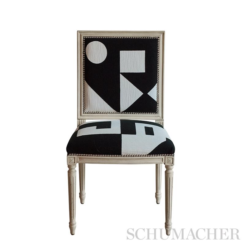 Schumacher Binary Embroidery Black Fabric