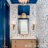 Schumacher Filigree Navy Wallpaper