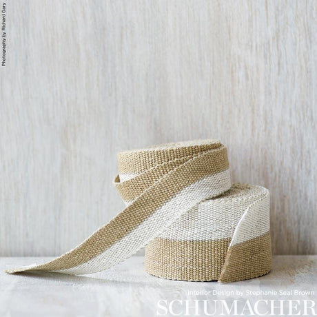 Schumacher White & Gold Modern Neutral Iii Narrow Tape