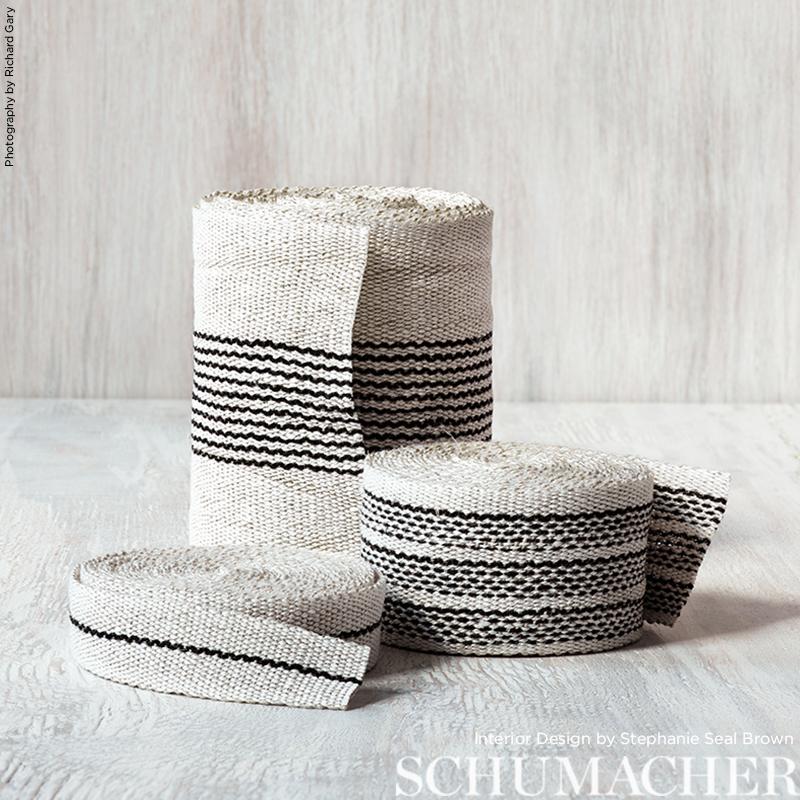 Schumacher White & Black Agnes Narrow Tape