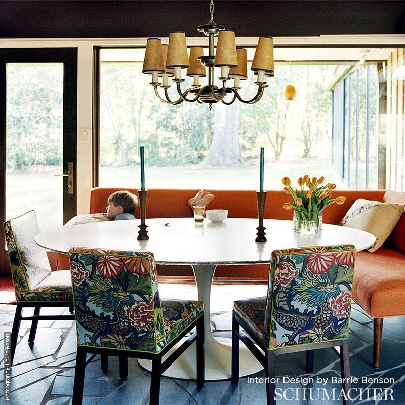 Schumacher Chiang Mai Dragon Limestone Fabric