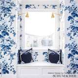 Schumacher Pyne Hollyhock Blush Wallpaper