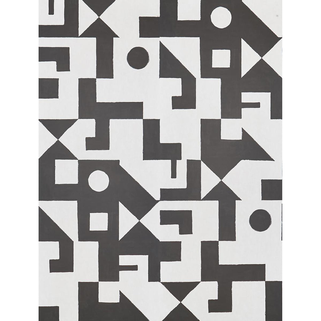 Schumacher Binary Panel Set Black Wallpaper