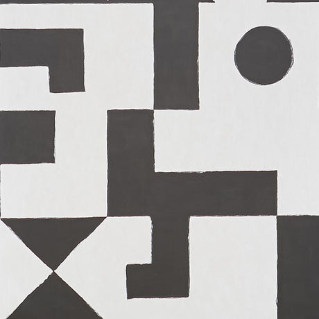 Schumacher Binary Panel Set Black Wallpaper