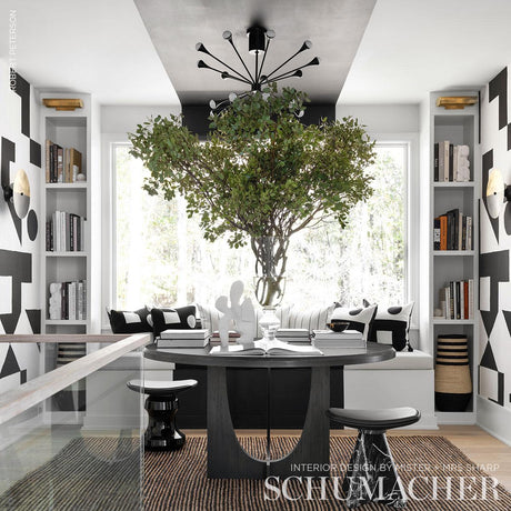 Schumacher Binary Panel Set Black Wallpaper