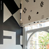 Schumacher Binary Panel Set Black Wallpaper