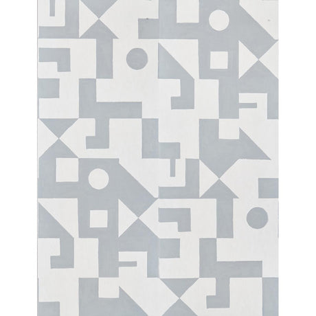 Schumacher Binary Panel Set Silver Wallpaper