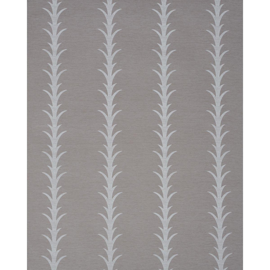 Schumacher Acanthus Stripe Vinyl Grey Wallpaper
