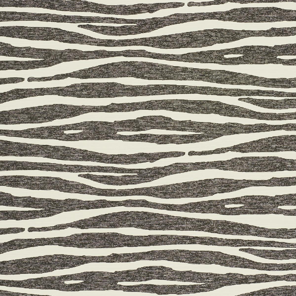 Schumacher Ripple Vinyl Black & Ivory Wallpaper
