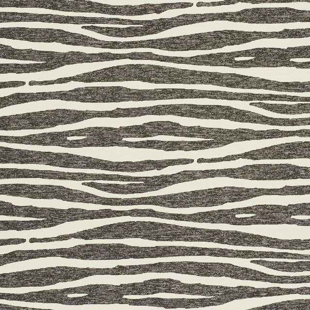 Schumacher Ripple Vinyl Black & Ivory Wallpaper
