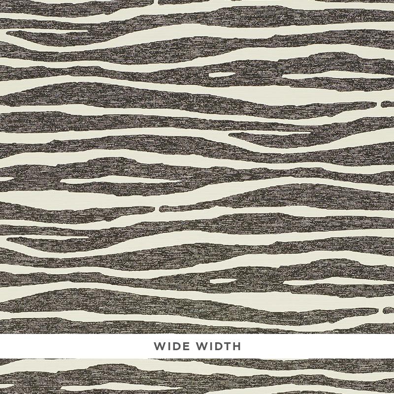 Schumacher Ripple Vinyl Black & Ivory Wallpaper
