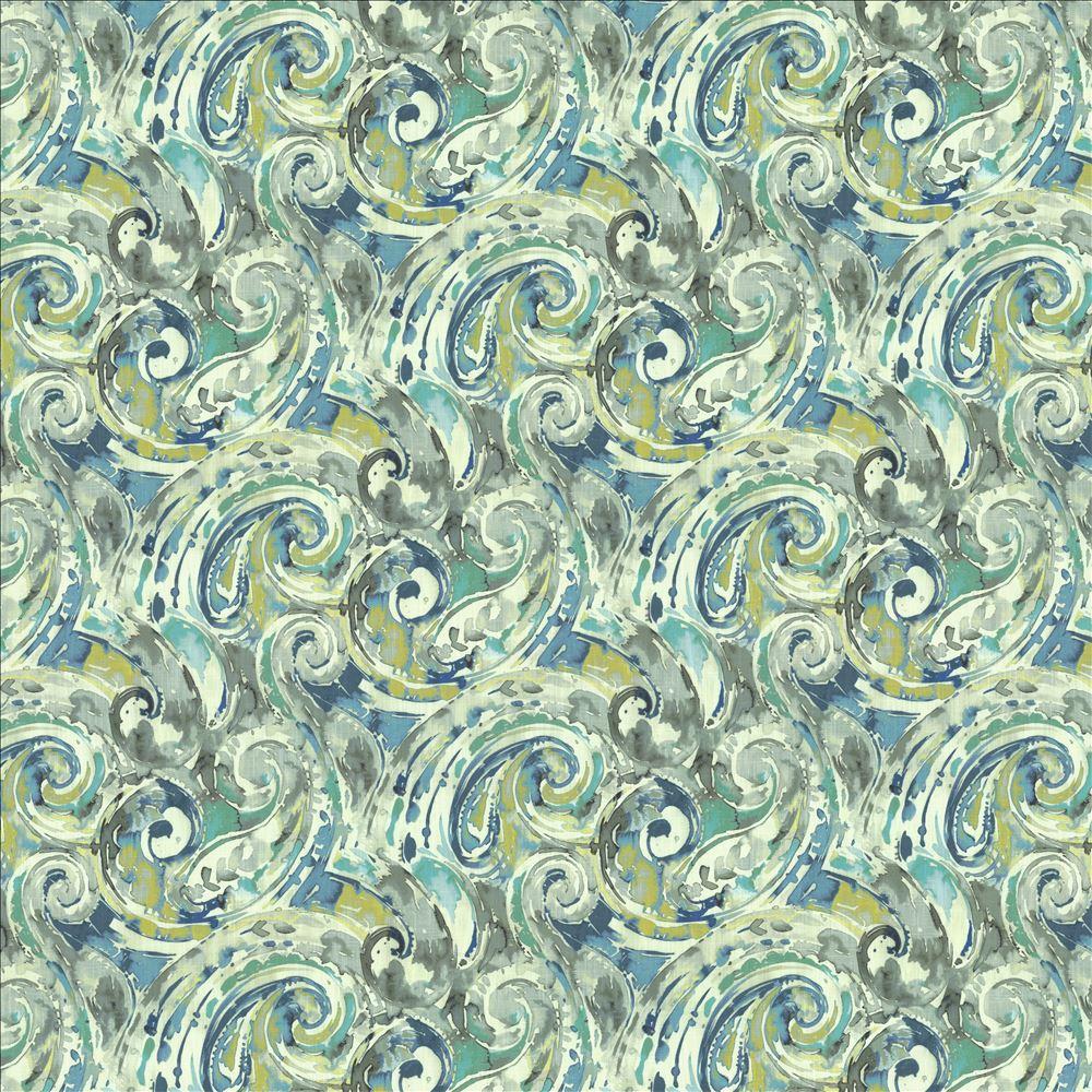 Kasmir Abstract Paisley Blue Lagoon Fabric