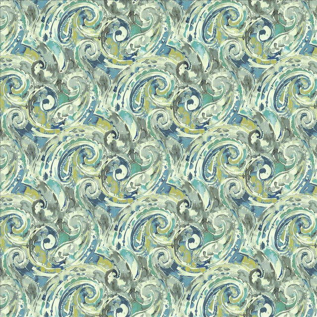 Kasmir Abstract Paisley Blue Lagoon Fabric