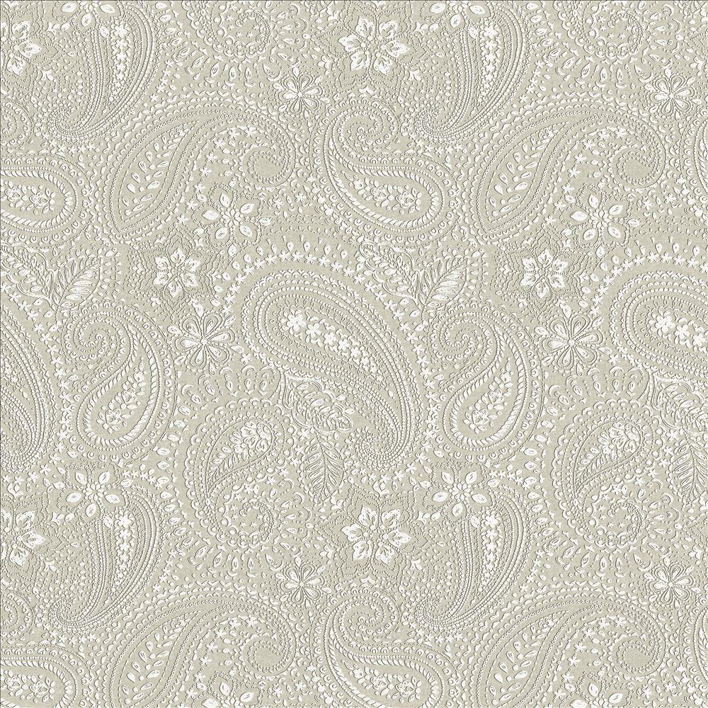Kasmir Graphic Paisley White Fabric