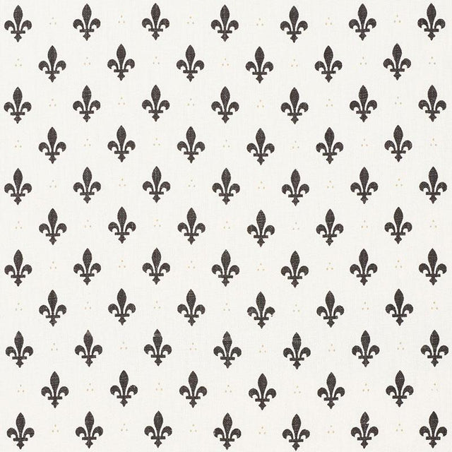 Schumacher Fleur De Lis Charcoal Fabric