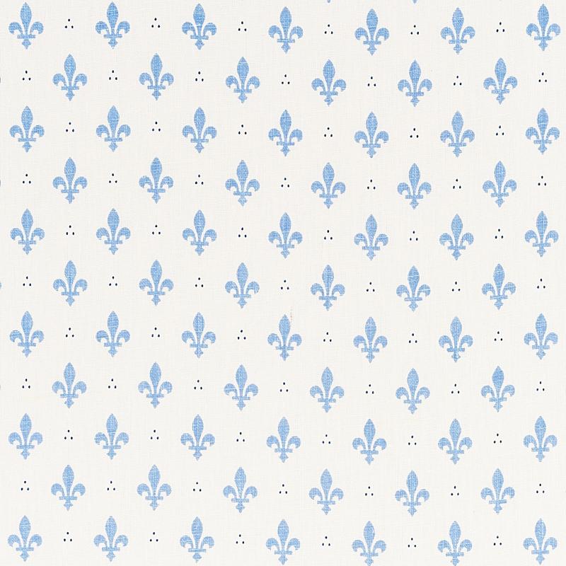 Schumacher Fleur De Lis Blue Fabric