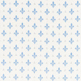 Schumacher Fleur De Lis Blue Fabric