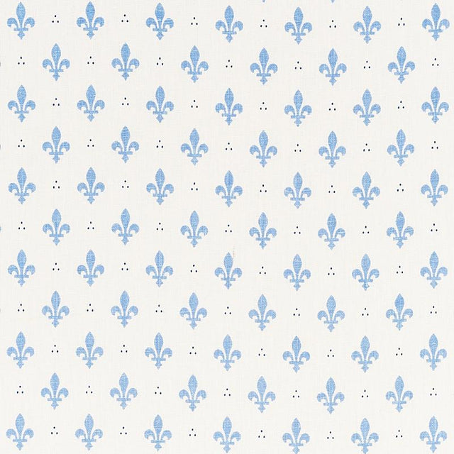Schumacher Fleur De Lis Blue Fabric