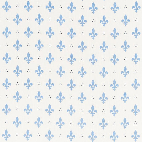 Schumacher Fleur De Lis Blue Fabric
