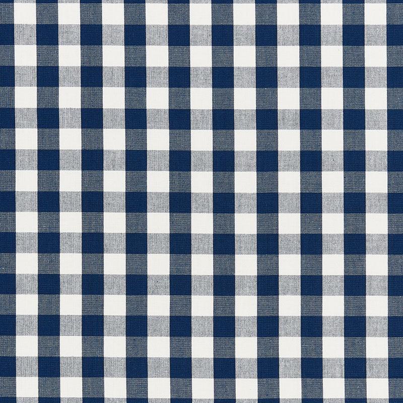 Schumacher Elton Cotton Check Navy Fabric