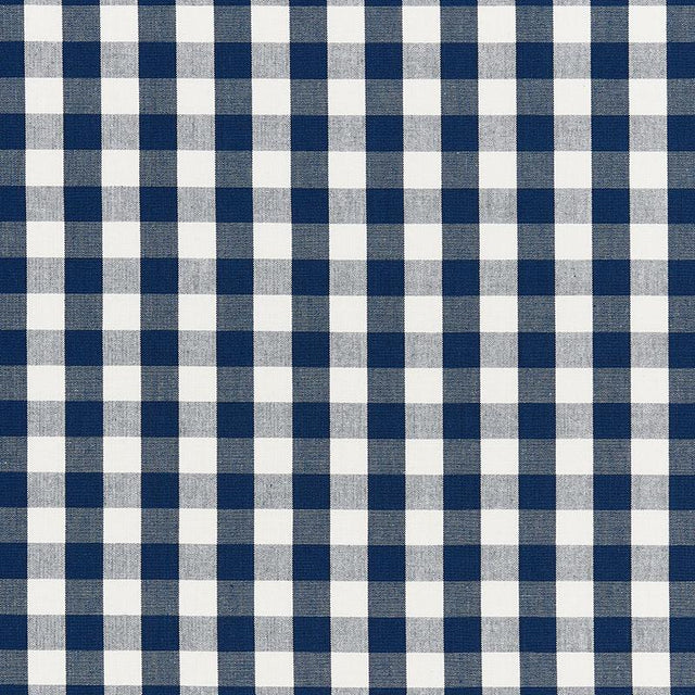 Schumacher Elton Cotton Check Navy Fabric