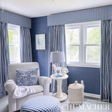 Schumacher Elton Cotton Check Navy Fabric