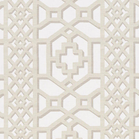 Schumacher Zanzibar Trellis Matte Sand Fabric